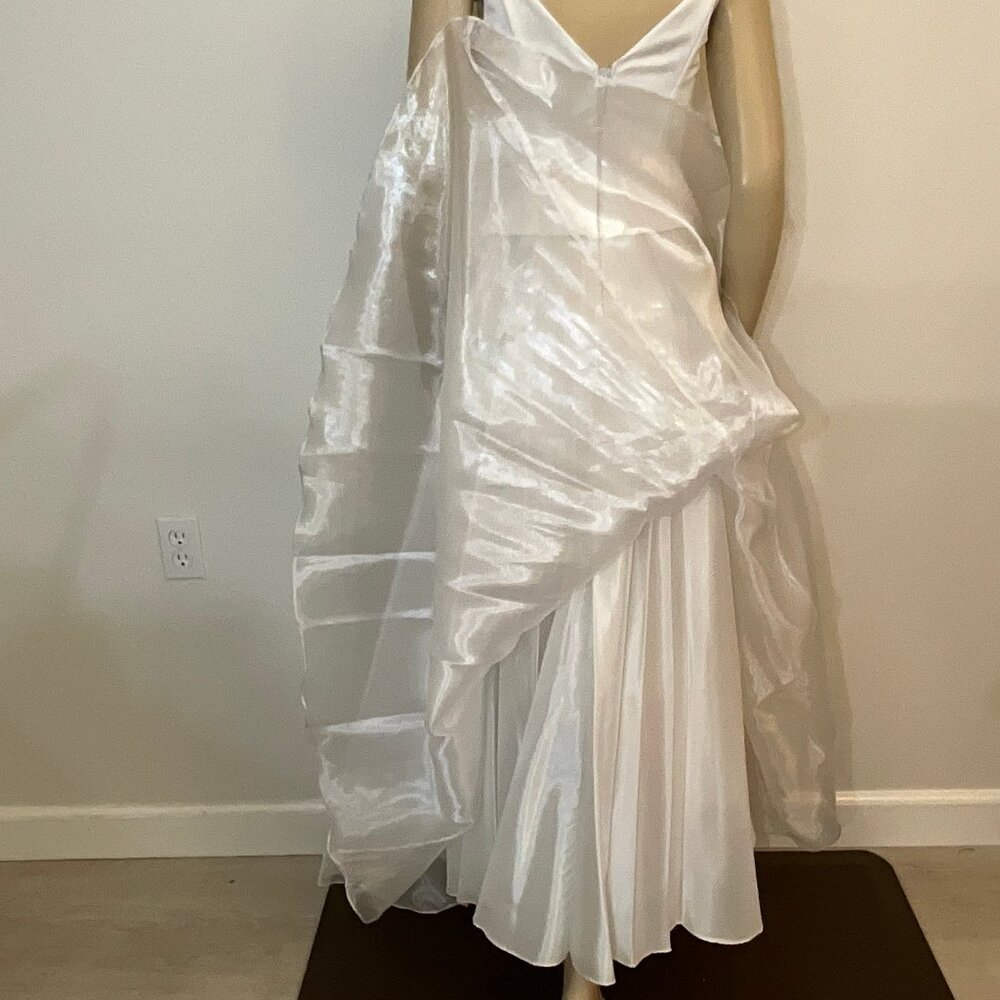 Aspeed white wedding gown corset rhinestone top 3-layer chiffon skirt EUC Size 4 - Picture 8 of 11